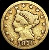 Image 1 : 1851 $2.50 Gold Quarter Eagle NICELY CIRCULATED