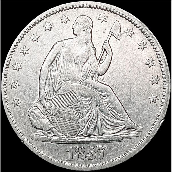 1857 Seated Liberty Half Dollar CLOSELY UNCIRCULAT