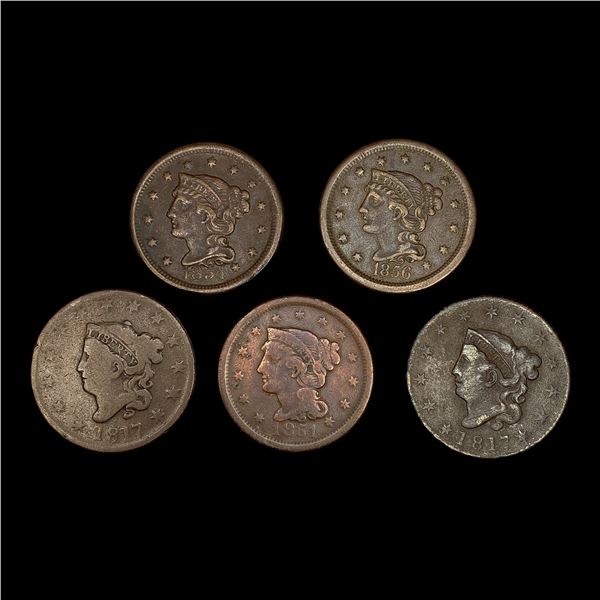 [5] Large Cents ((2) 1817, 1851, 1854, 1856) NICEL