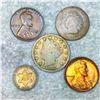 Image 1 : [5] Varied US Coinage [1853, 1876, 1887, 1931-D, ,