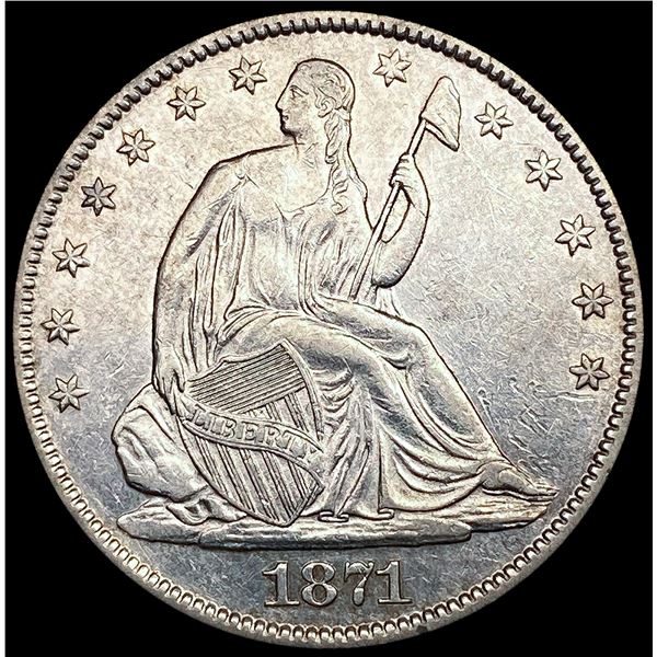 1871-S Seated Liberty Half Dollar CLOSELY UNCIRCUL