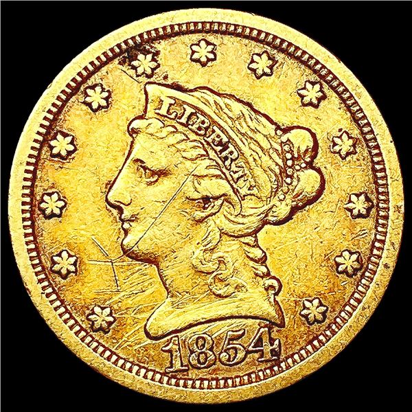 1854-O $2.50 Gold Quarter Eagle LIGHTLY CIRCULATED