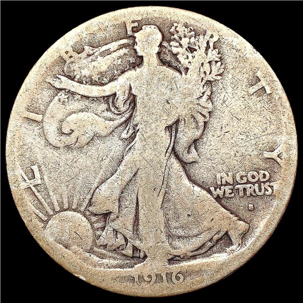 1916-S Walking Liberty Half Dollar NICELY CIRCULAT