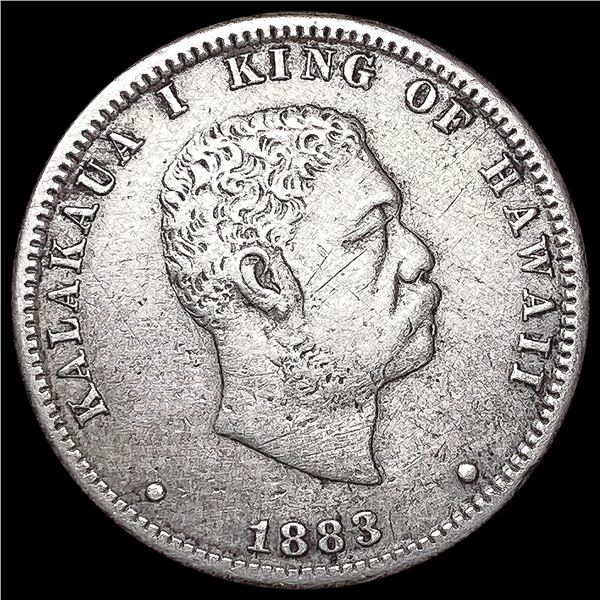 1883 Kingdom of Hawaii Quarter LIGHTLY CIRCULATED