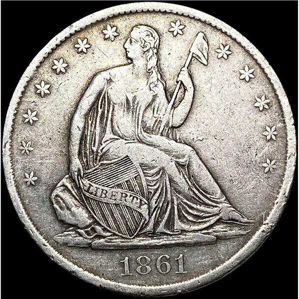 1861-S Seated Liberty Half Dollar LIGHTLY CIRCULAT
