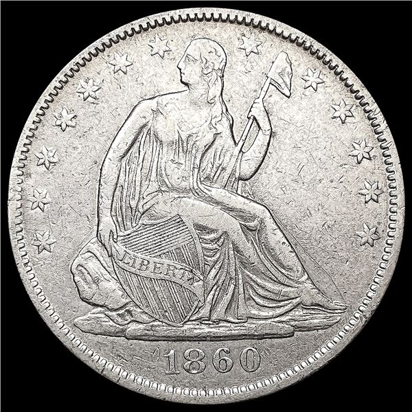 1860-O Seated Liberty Half Dollar NEARLY UNCIRCULA