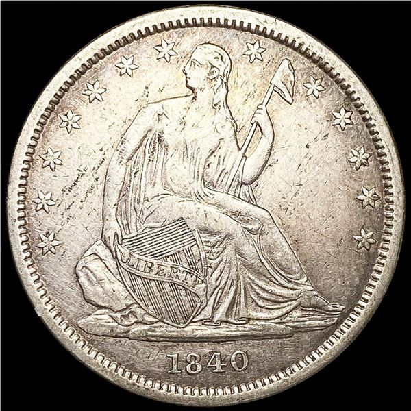 1840 Seated Liberty Half Dollar CLOSELY UNCIRCULAT