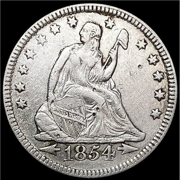 1854 Arws Seated Liberty Quarter NEARLY UNCIRCULAT