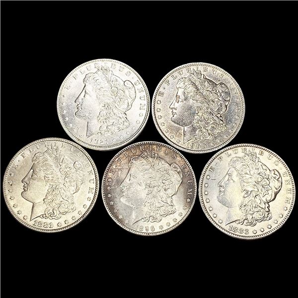 (5) Morgan Silver Dollars (1881, 1883-O, 1896, 19
