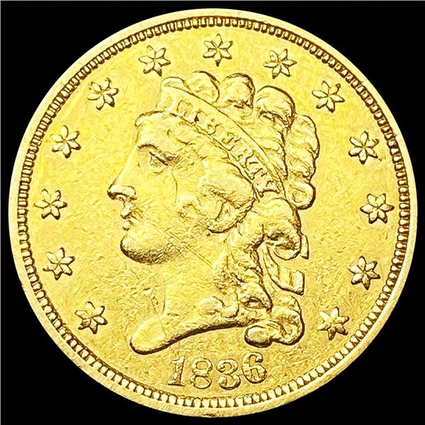1836 $2.50 Gold Quarter Eagle LIGHTLY CIRCULATED