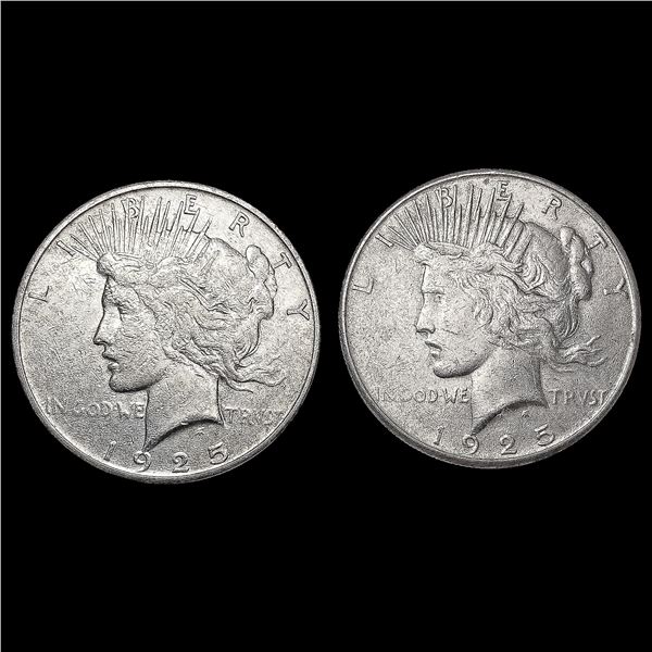 [2] 1925-S Peace Silver Dollars CLOSELY UNCIRCULAT