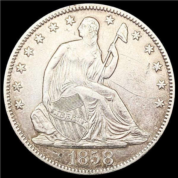 1858-O Seated Liberty Half Dollar CLOSELY UNCIRCUL