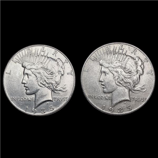 [2] 1935 Peace Silver Dollars CLOSELY UNCIRCULATED
