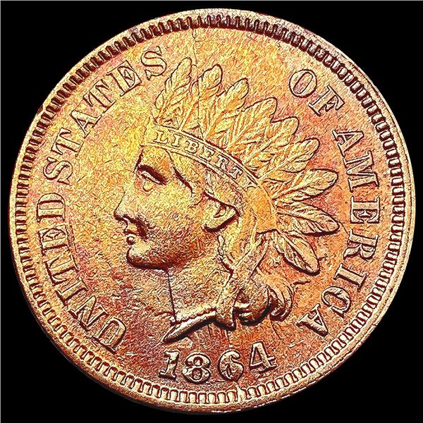 1864 RED Indian Head Cent CHOICE AU