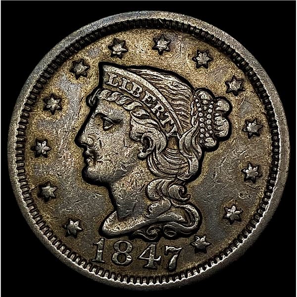 1847 Braided Hair Large Cent CLOSELY UNCIRCULATED