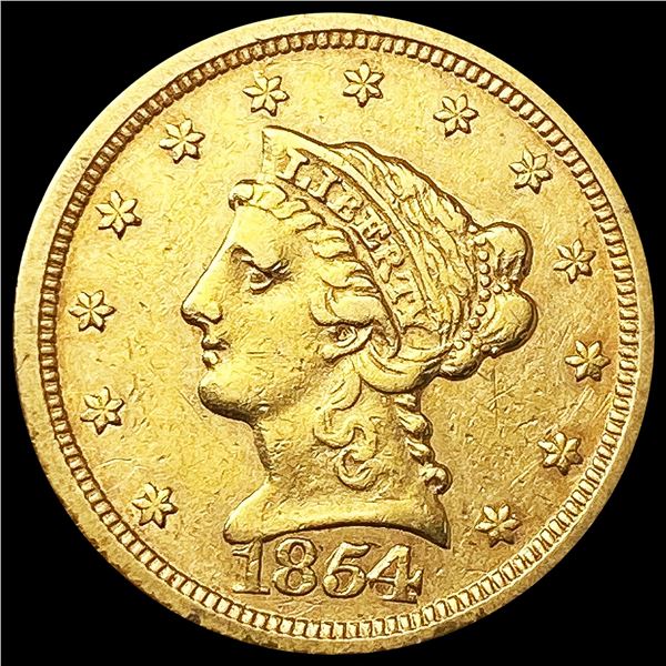 1854 $2.50 Gold Quarter Eagle LIGHTLY CIRCULATED