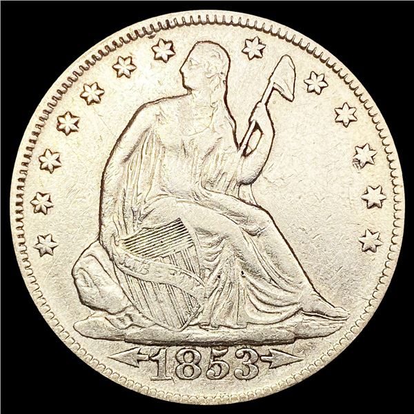 1853 Arws & Rays Seated Liberty Half Dollar ABOUT
