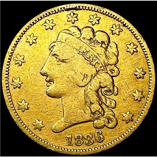 1836 $2.50 Gold Quarter Eagle NICELY CIRCULATED