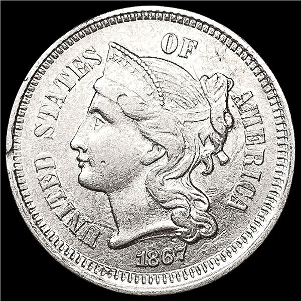 1867 Nickel Three Cent UNCIRCULATED