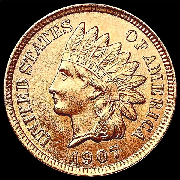 1907 RED Indian Head Cent CHOICE BU