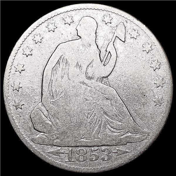 1853-O Arws & Rays Seated Liberty Half Dollar LIGH
