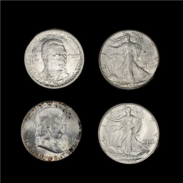 [4] Varied US SILV Half Dollars (1944-D, 1945, 194