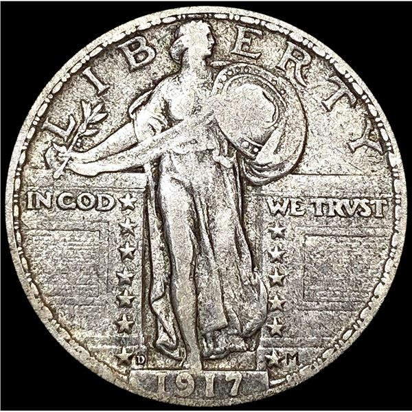 1917-D Standing Liberty Quarter LIGHTLY CIRCULATED