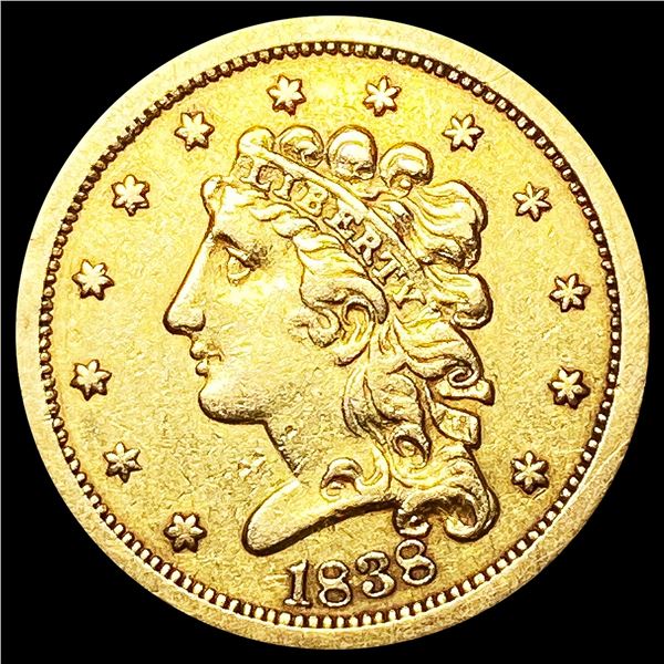 1838 $2.50 Gold Quarter Eagle CLOSELY UNCIRCULATED