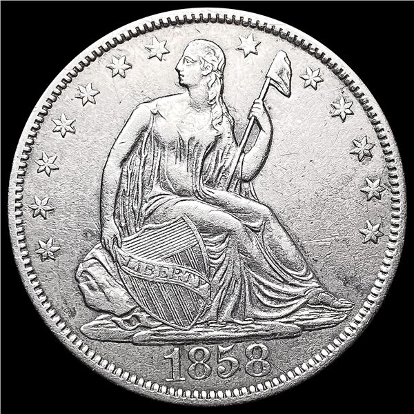 1858-O Seated Liberty Half Dollar CLOSELY UNCIRCUL