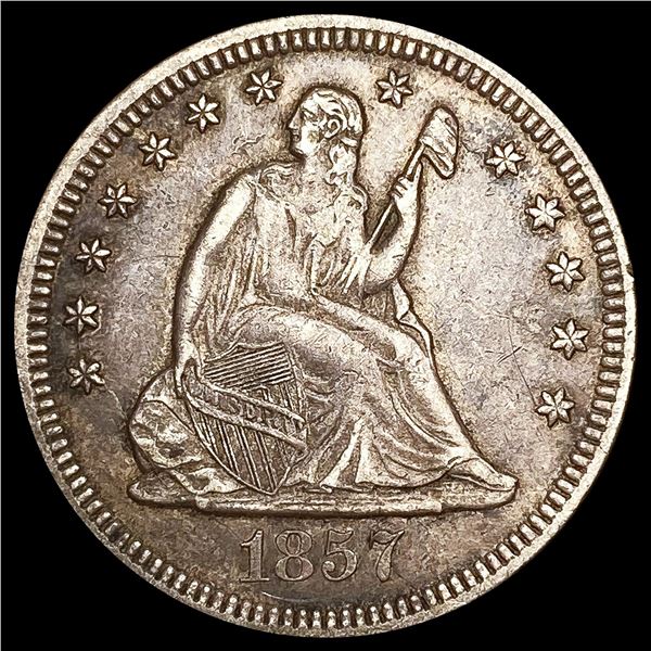 1857-O Seated Liberty Quarter NEARLY UNCIRCULATED