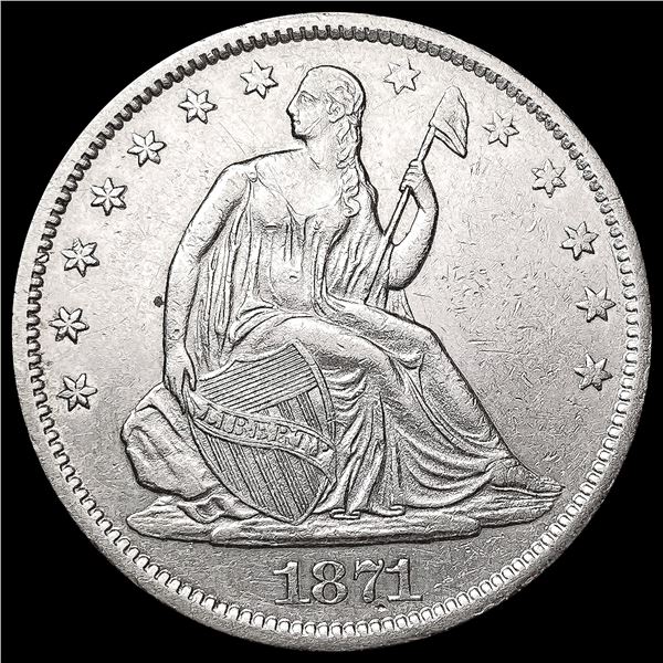 1871-S Seated Liberty Half Dollar CLOSELY UNCIRCUL