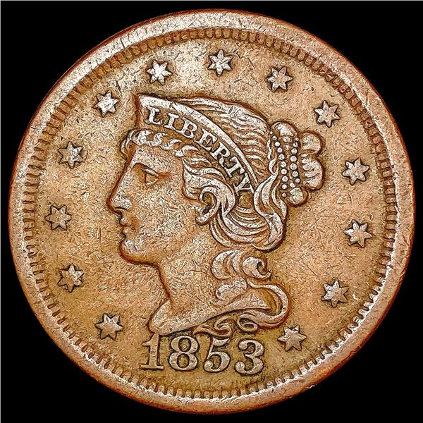 1853 Braided Hair Large Cent NEARLY UNCIRCULATED