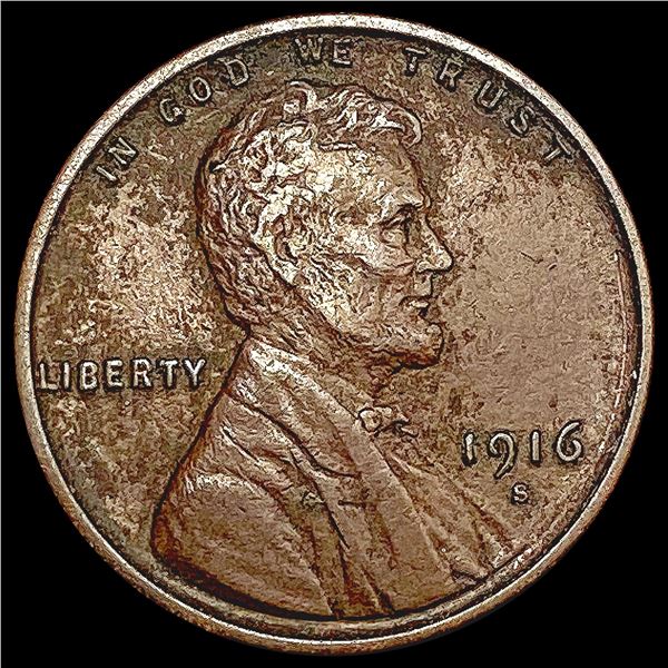 1916-S Wheat Cent NEARLY UNCIRCULATED