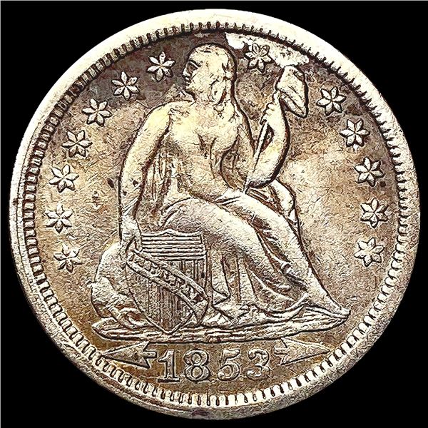 1853 Arws Seated Liberty Dime CLOSELY UNCIRCULATED