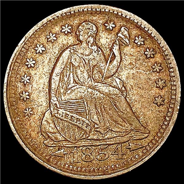 1854 Arws Seated Liberty Half Dime NEARLY UNCIRCUL