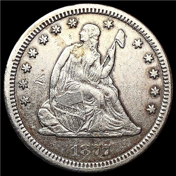 1877-CC Seated Liberty Quarter CLOSELY UNCIRCULATE