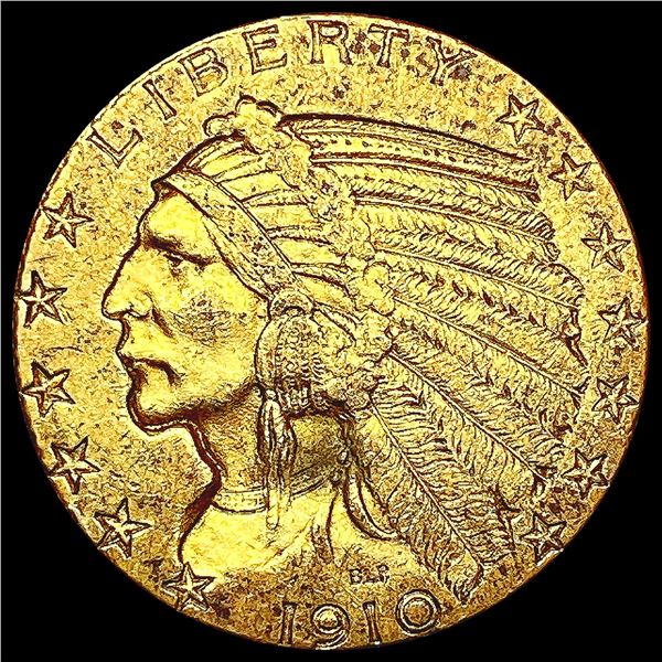 1910 $5 Gold Half Eagle CLOSELY UNCIRCULATED