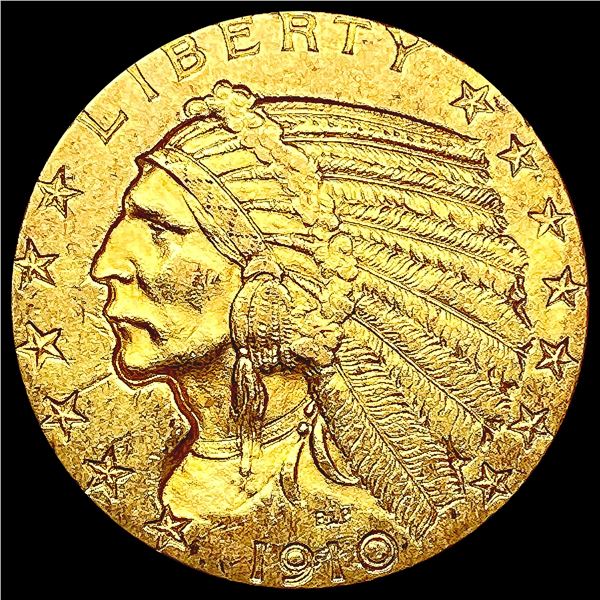 1910 $5 Gold Half Eagle CLOSELY UNCIRCULATED