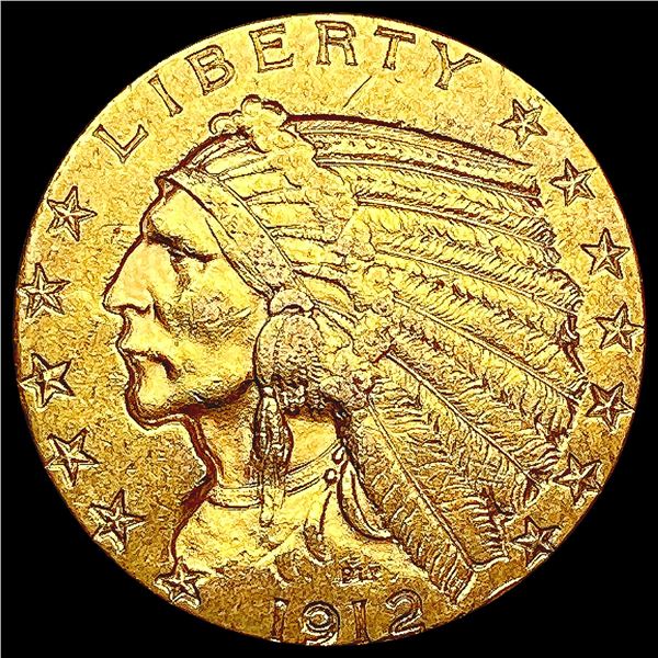 1912 $5 Gold Half Eagle CLOSELY UNCIRCULATED