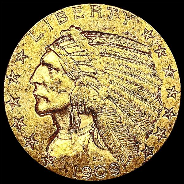 1909-D $5 Gold Half Eagle CLOSELY UNCIRCULATED