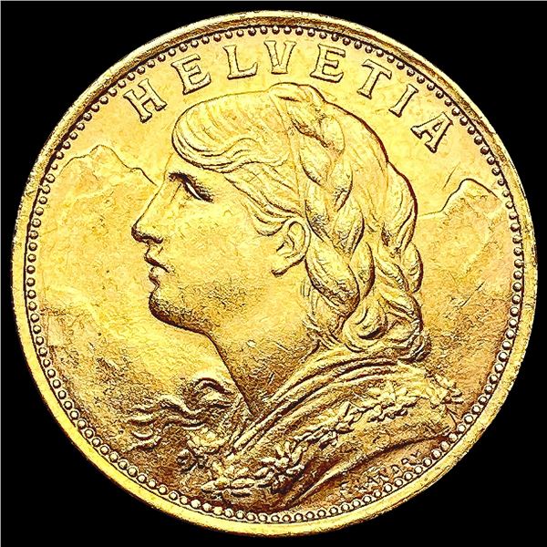 1935 Switzerland .1867oz Gold 20 Francs GEM BU