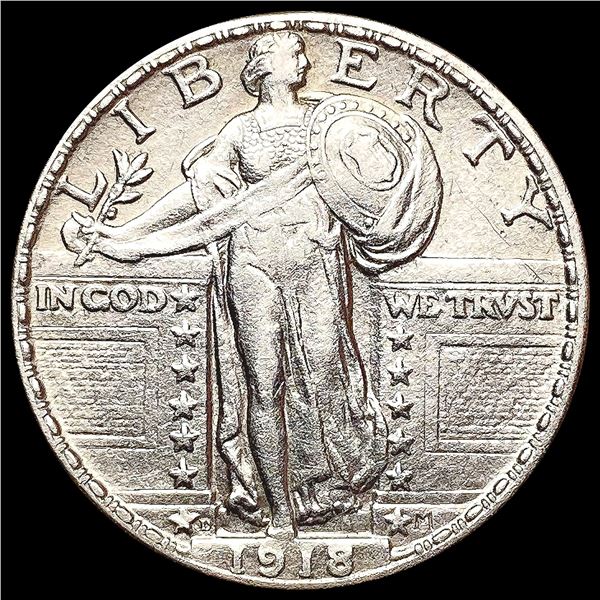 1918-D Standing Liberty Quarter CHOICE AU