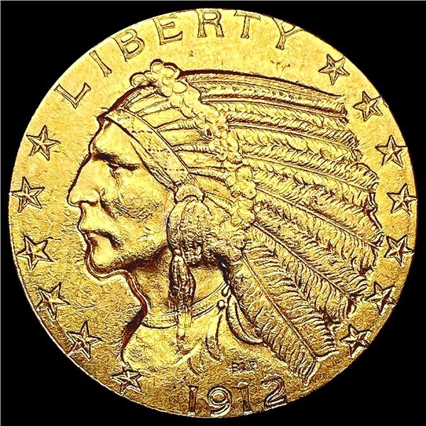1912 $5 Gold Half Eagle CLOSELY UNCIRCULATED
