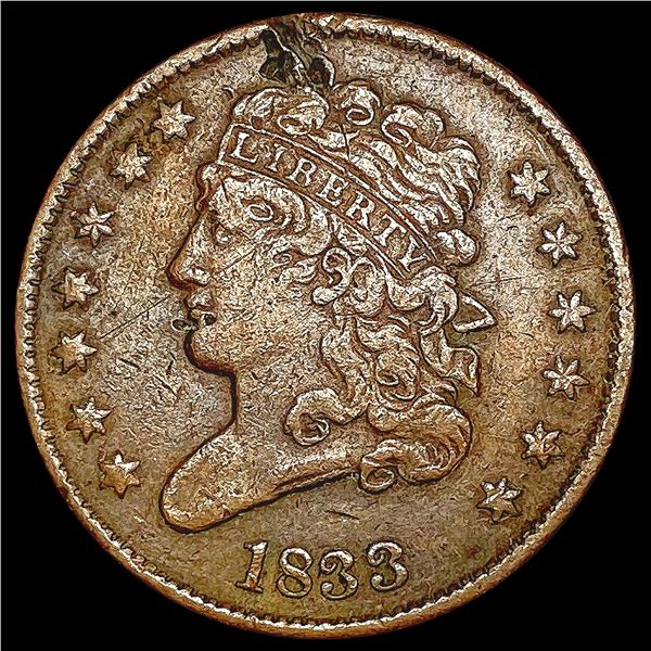 1833 Classic Head Half Cent NICELY CIRCULATED