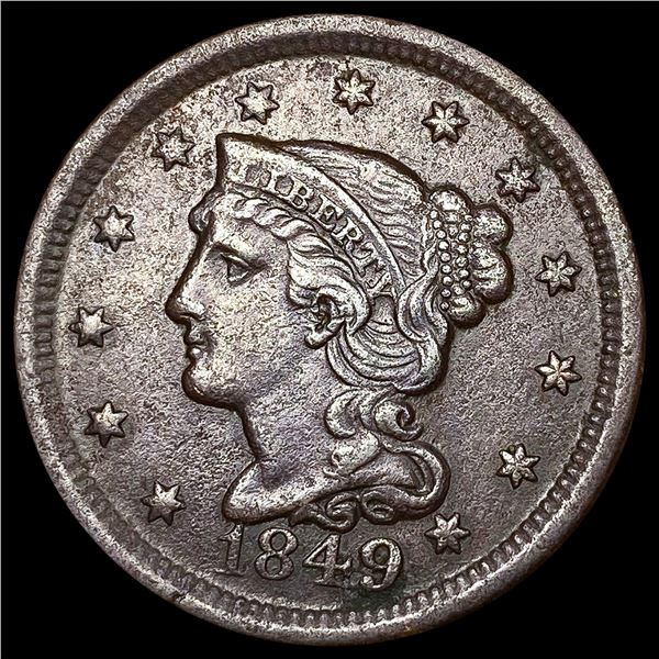 1849 Braided Hair Large Cent CLOSELY UNCIRCULATED