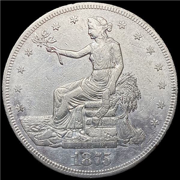 1875-S Silver Trade Dollar CLOSELY UNCIRCULATED