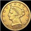 Image 1 : 1869 $2.50 Gold Quarter Eagle NICELY CIRCULATED