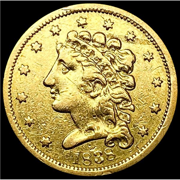 1838 $2.50 Gold Quarter Eagle LIGHTLY CIRCULATED