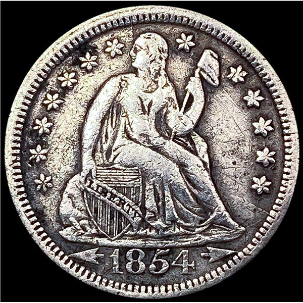 1854-O Arws Seated Liberty Dime LIGHTLY CIRCULATED