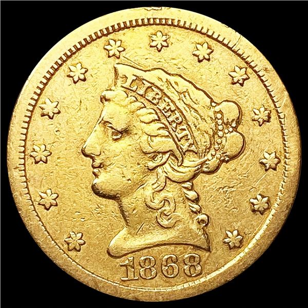 1868-S $2.50 Gold Quarter Eagle NICELY CIRCULATED